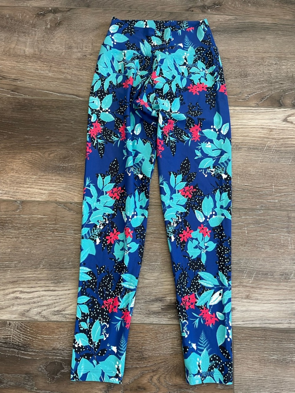 Liquido Blue Tropical Print Leggings NWT size S